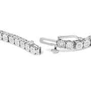 Bids.com 10K White Gold 1/2 Cttw Real Diamond Illusion-Set Miracle Plate Tennis Bracelet (I-J Color, SI2-I1 Clarity) - Size 7.5" Bracelets White Smoke White.Gold / 7.5