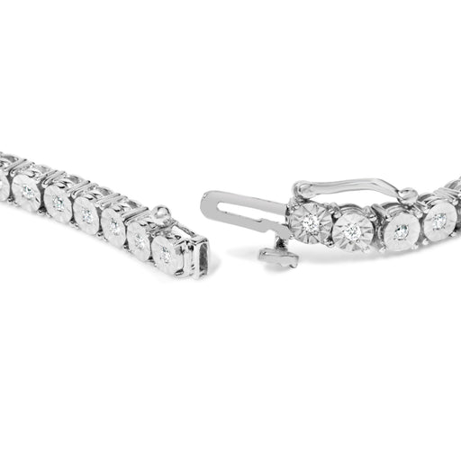 Bids.com 10K White Gold 1/2 Cttw Real Diamond Illusion-Set Miracle Plate Tennis Bracelet (I-J Color, SI2-I1 Clarity) - Size 7.5" Bracelets White Smoke White.Gold / 7.5