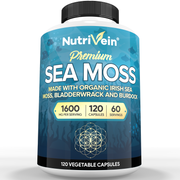 Nutrivein Nutrivein Organic Sea Moss 1600mg Plus Bladderwrack & Burdock - 120 Capsules 65-25PU-ZLQ1 White Smoke