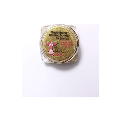 minimanimoo Magic Mirror Chrome Powder Gold Nail Polish White Smoke