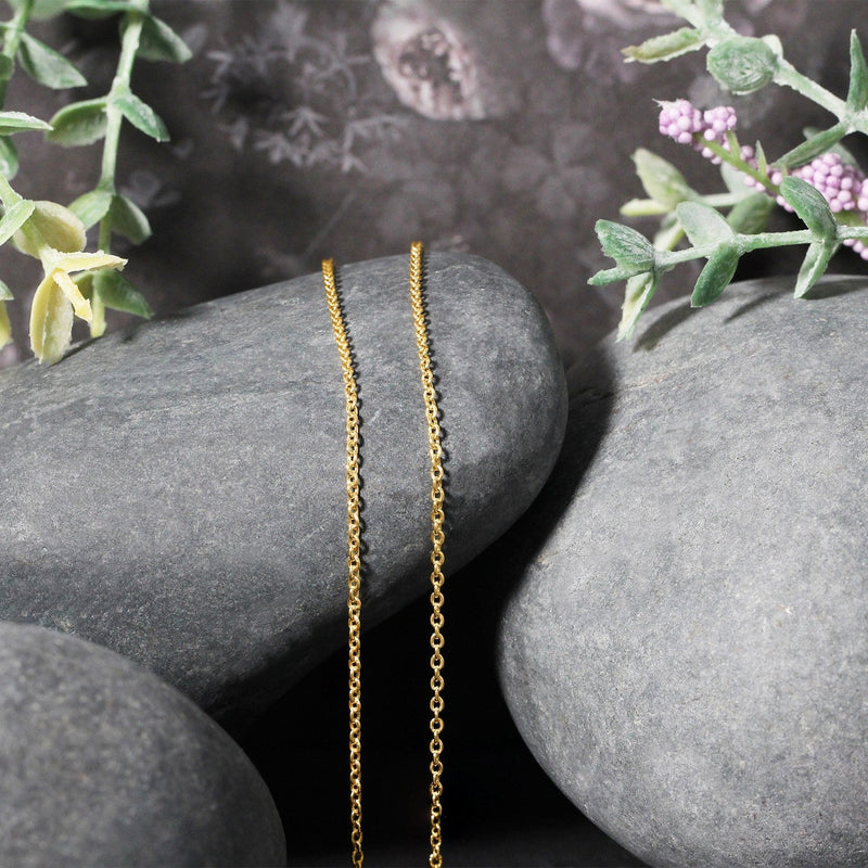 Bids.com 14k Yellow Gold Forsantina Lite Cable Link Chain 1.5mm Necklaces Gray 16 / Yellow Gold,18 / Yellow Gold,20 / Yellow Gold