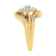 Bids.com 10K Yellow Gold 1/2 cttw Diamond Cluster Cocktail Ring (J-K Clarity, I1-I2 Color) - Size 7 Rings White Smoke 7 / Yellow.Gold,8 / Yellow.Gold,9 / Yellow.Gold,6 / Yellow.Gold