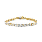 Bids.com .925 Sterling Silver 1.0 Cttw Miracle Set Diamond Heart-Link 7" Tennis Bracelet (I-J Color, I2-I3 Clarity) Bracelets White Smoke 7 / White.Sterling Silver,7 / Yellow.Sterling Silver,7 / Rose.Sterling Silver