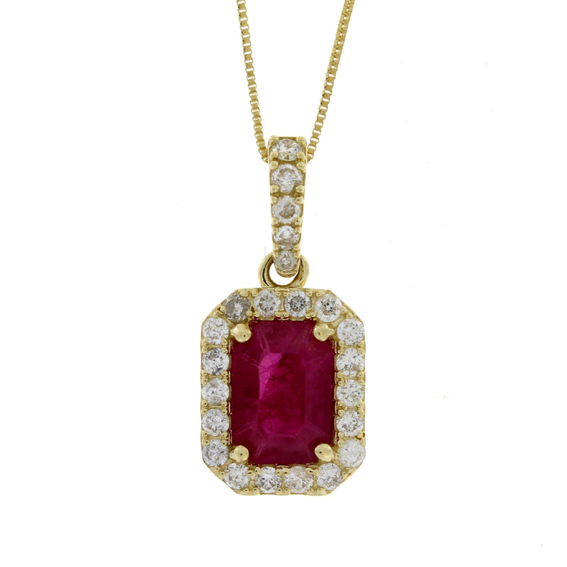 Bids.com 1.25ct Ruby Diamond Fashion Pendants 14KT Yellow Gold Pendants White Smoke 18