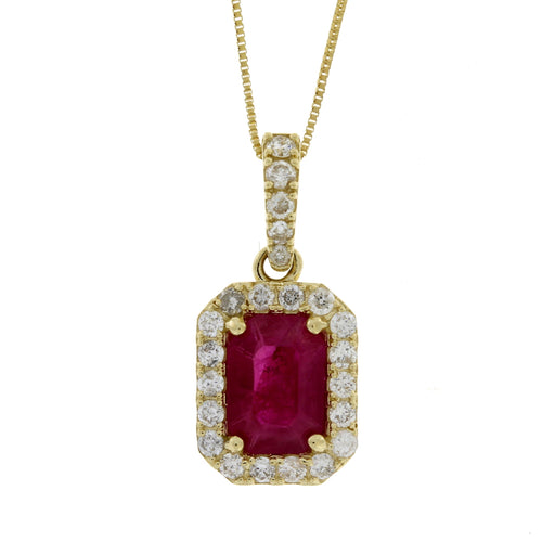 Bids.com 1.25ct Ruby Diamond Fashion Pendants 14KT Yellow Gold Pendants White Smoke 18
