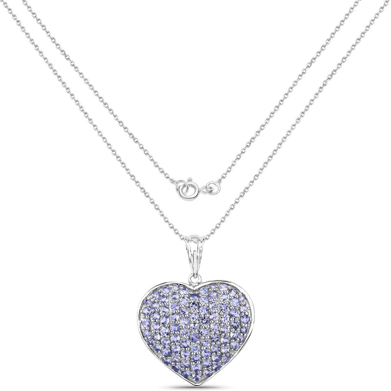 Bids.com 4.86 Carat Genuine Tanzanite .925 Sterling Silver Pendant Pendants White Smoke