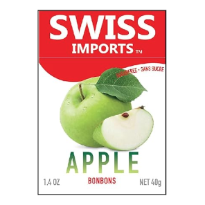 Swiss Imports Swiss Imports Apple Sugar Free Bonbons Hard Candy Drops 1.4 Oz Candy White Smoke