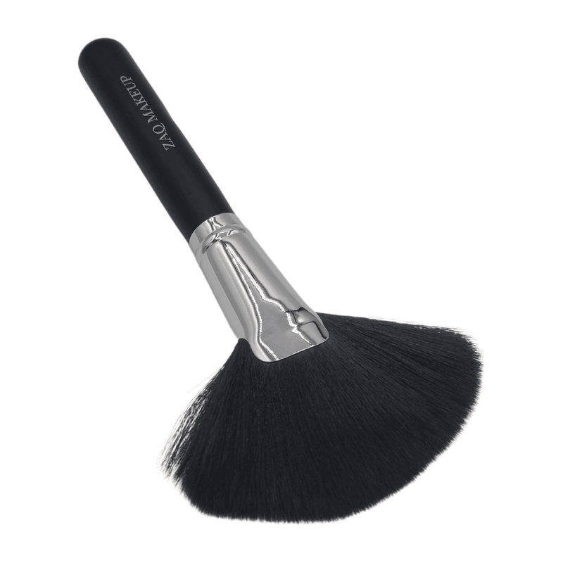 ZAQ Skin & Body Fluffy Large Fan Brush Make Up Gray