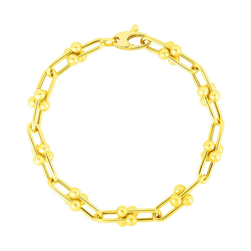 Bids.com 14k Yellow Gold 7 1/2 inch Jax Chain Bracelet Bracelets White Smoke 7.5 / Yellow Gold