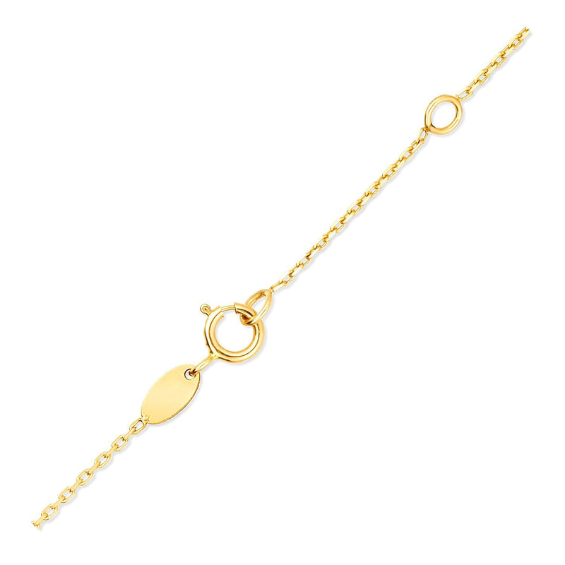Bids.com 14k Yellow Gold Chain Necklace with Cross Stations Necklaces White Smoke 17 / Yellow Gold