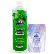 Garner's Garden Natural Mouthwash and Tooth Powder | H2O2 | Antibacterial Fluoride-Free Mouthwash White Smoke 16 oz Regular Peppermint Mouthwash / 2oz Mother of Pearl Tooth Powder,16 oz Reduced Peppermint Mouthwash / 2oz Mother of Pearl Tooth Powder