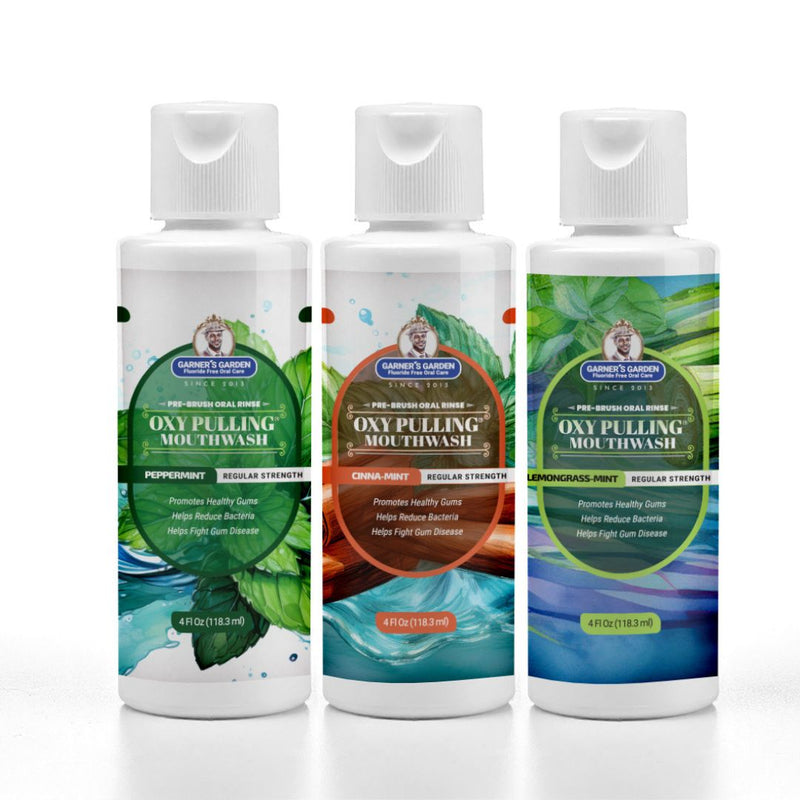 Garner's Garden Travel Sized Oxy Pulling Mouthwash | Activated Charcoal | H2O2 Oral Care Lavender Peppermint / Normal / 2 oz,Peppermint / Normal / 4 oz,Peppermint / Sensitive Formula / 2 oz,Peppermint / Sensitive Formula / 4 oz,Cinna-Mint / Normal / 2 oz,Cinna-Mint / Normal / 4 oz,Cinna-Mint / Sensitive Formula / 2 oz,Cinna-Mint / Sensitive Formula /
