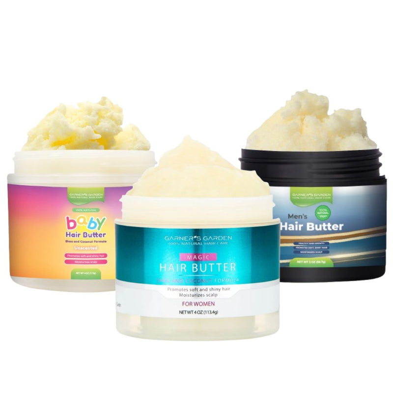 Garner's Garden Shea Hair Butter Hair Care White Smoke 2 oz / Men's Hair Butter,4 oz / Men's Hair Butter,4 oz / Women's Shea Hair Butter,4 oz / Baby Hair Butter,8 oz / Men's Hair Butter,8 oz / Women's Shea Hair Butter,8 oz / Baby Hair Butter