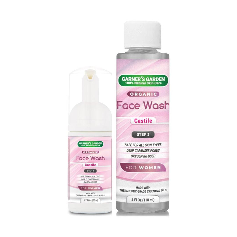 Garner's Garden Organic Face Wash Facial Cleanser White Smoke Women's / 1.7oz+4oz Refill (Travel + Companion)