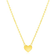 Bids.com 14k Yellow Gold Polished Mini Heart Necklace Necklaces White Smoke 18 / Yellow Gold