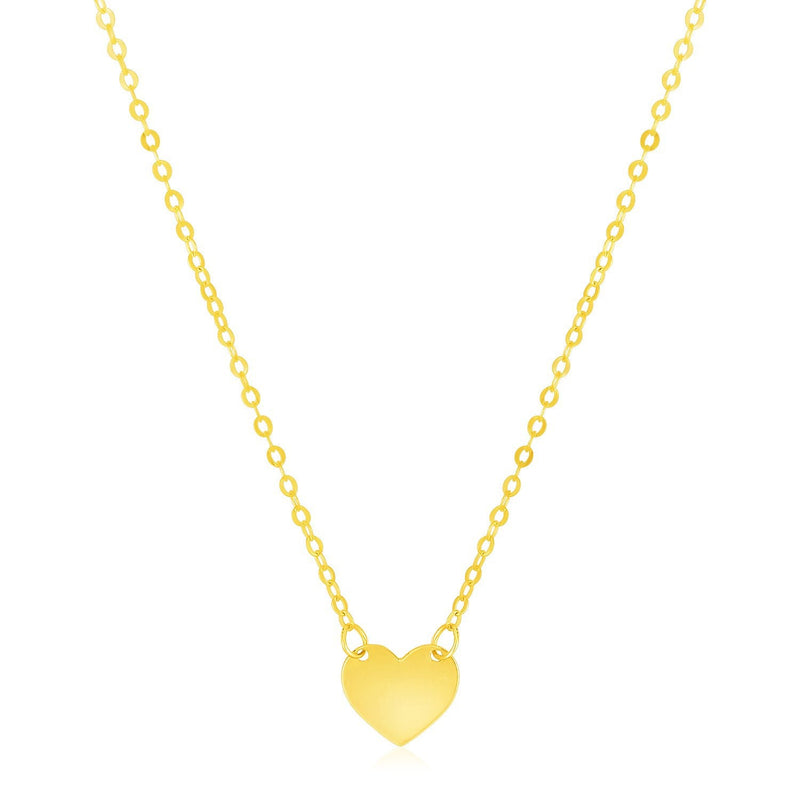 Bids.com 14k Yellow Gold Polished Mini Heart Necklace Necklaces White Smoke 18 / Yellow Gold