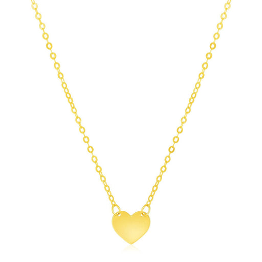 Bids.com 14k Yellow Gold Polished Mini Heart Necklace Necklaces White Smoke 18 / Yellow Gold