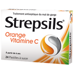 Strepsils Strepsils Orange Vitamine C, 24 pastilles à sucer - 5 Oz Cough & Cold Medicine Light Gray