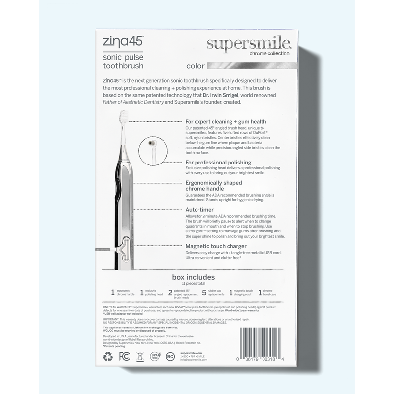 Stirling Soap Co zina45™ sonic toothbrush Toothbrushes White Smoke Rose Gold,Silver
