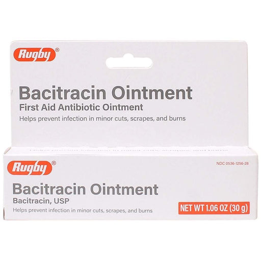 Rugby Bacitracin First Aid Antibiotic Ointment (500 Units/Gram) - 1 oz (30g) Tube First Aid Lavender