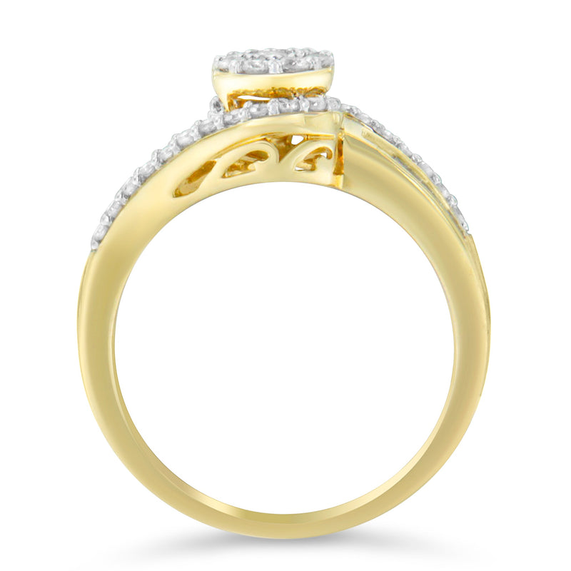 Bids.com 10K Yellow Gold Diamond Cluster Ring (1/2 Cttw, I-J Color, I2-I3 Clarity) - Size 6 Rings White Smoke 7 / Yellow.Gold,8 / Yellow.Gold,7.5 / Yellow.Gold,6.5 / Yellow.Gold,6 / Yellow.Gold