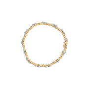 Bids.com 10k Yellow Gold 3.00 Cttw Round-Cut and Baguette-Cut Floral Link 7.25" Bracelet (I-J Color, I1-I2 Clarity) Bracelets White Smoke Yellow.Gold / 7.25