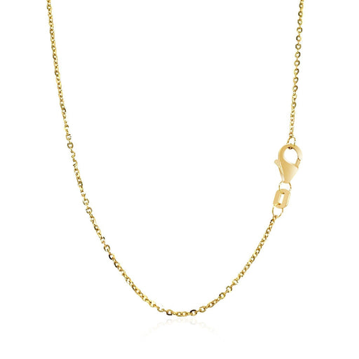 Bids.com 14k Yellow Gold Chain Necklace with a Shiny Flat Bar Necklaces White Smoke 18 / Yellow Gold