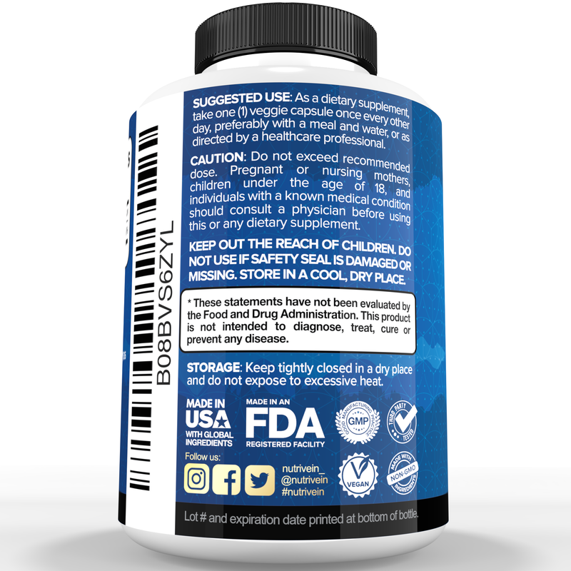 Nutrivein Nutrivein Premium Zinc Gluconate 100mg - 120 Capsules QZ-0LPB-QKOI White Smoke