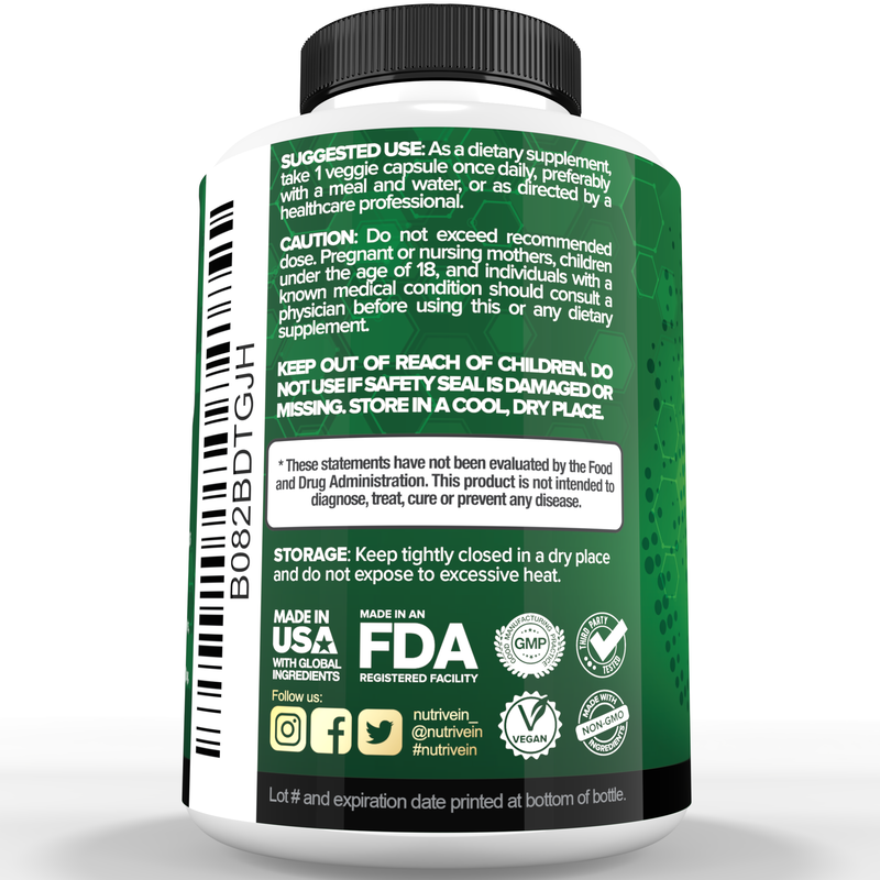 Nutrivein Nutrivein Premium DIM Supplement 400 mg Daily - 120 Capsules 02-WL4T-HRHE White Smoke
