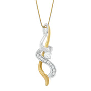 Bids.com Espira 10K Two-tone Gold 1/5 cttw Diamond Intertwined Swirl Pendant Necklace (J-K, I1-I2) Necklaces White Smoke YellowWhite.Gold / 18