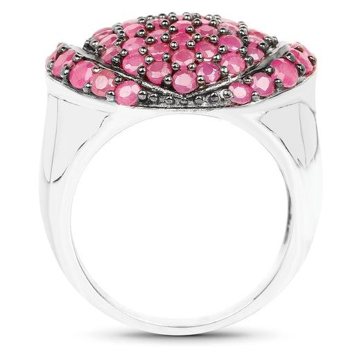 Bids.com 3.35 Carat Genuine Ruby .925 Sterling Silver Ring Rings White Smoke size 6.00,size 7.00,size 8.00,size 9.00