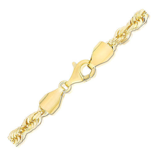 Bids.com 5.0mm 14k Yellow Gold Solid Diamond Cut Rope Bracelet Bracelets White Smoke 8 / Yellow Gold