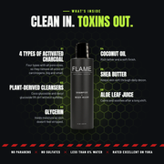 FLAME Natural Decon Shampoo + Body Wash Black OG / 8 oz Bottle,OG / 64 oz Bottle,OG / 0.5 oz Single Use Pack,Riptide / 8 oz Bottle,Conifer / 8 oz Bottle,Unscented / 8 oz Bottle