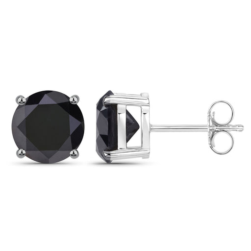 Bids.com 5.41 Carat Genuine Black Diamond 14K White Gold Earrings Earrings White Smoke