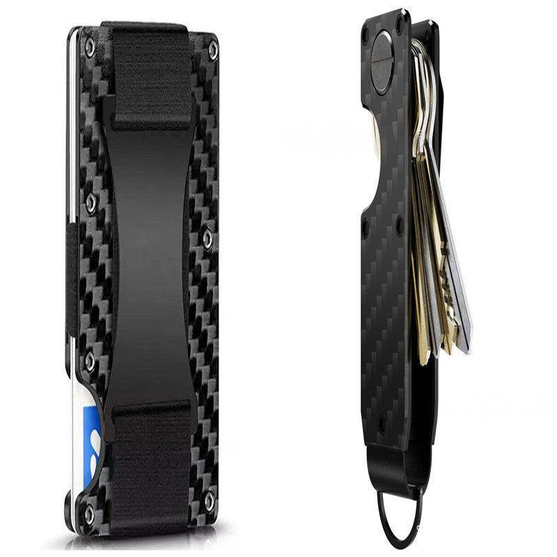 SmartPursue™ Carbon Fiber Wallet - RFID Blocking Metal Card Holder Card Wallet White Smoke Set1