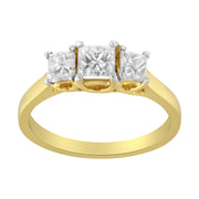 Bids.com 10K Yellow Gold Princess-Cut Diamond Three Stone Band Ring (1 Cttw, J-K Color, I1-I2 Clarity) - Size 6 Rings White Smoke 7 / Yellow.Gold,8 / Yellow.Gold,7.5 / Yellow.Gold,6.5 / Yellow.Gold,6 / Yellow.Gold