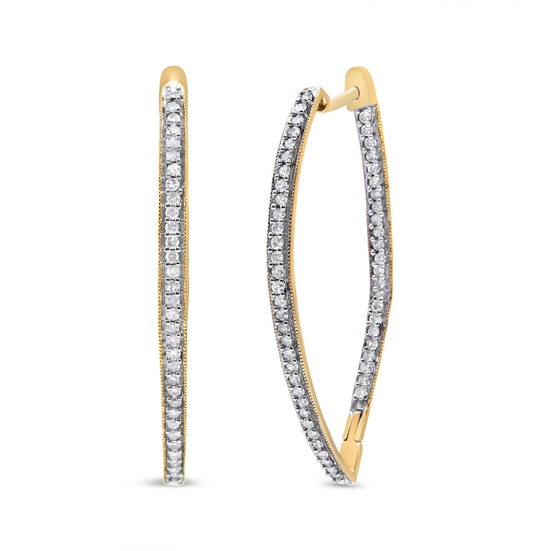 Bids.com 10k Yellow Gold Round Cut Diamond Earrings (1 cttw, I-J Color, I2-I3 Clarity) Earrings White Smoke Yellow.Gold / 1