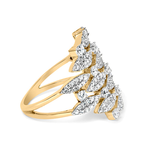 Bids.com 14K Yellow Gold 1.0 Cttw Diamond Geometric Stacked Open Cocktail Ring (I-J Color, I1-I2 Clarity) - Ring Size 7 Rings White Smoke 7 / Yellow.Gold,8 / Yellow.Gold,6 / Yellow.Gold