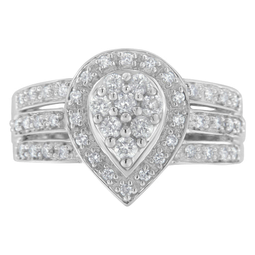 Bids.com 10K White Gold Round Cut Diamond Teardrop Ring (1/2 Cttw, H-I Color, SI2-I1 Clarity) - Size 6-1/2 Rings White Smoke 7 / White.Gold,6.5 / White.Gold