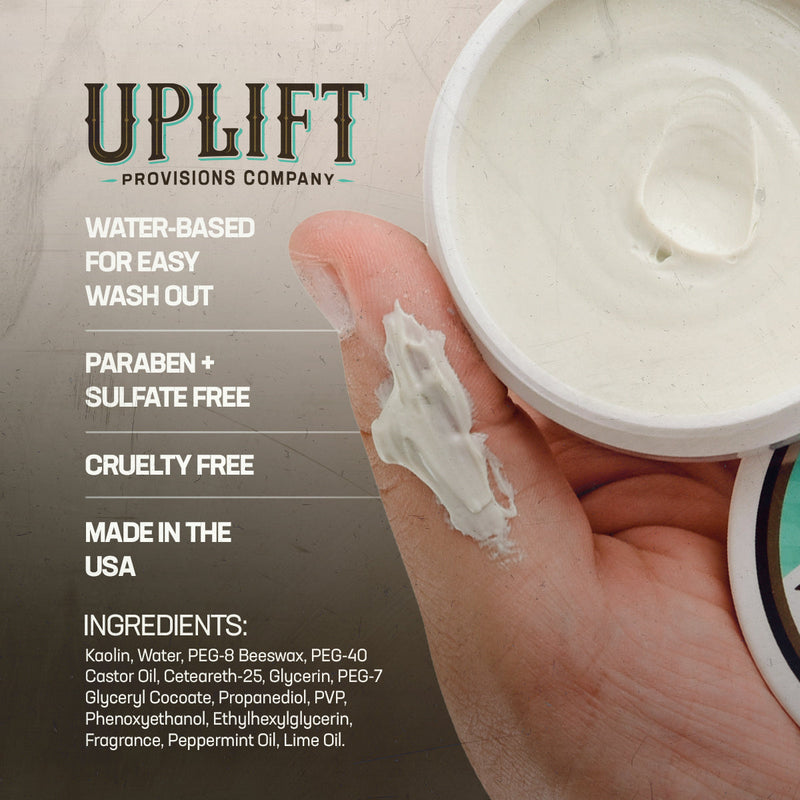 Uplift Provisions Company Styling Compound 3 oz Clay Pomade Gray 1 puck / 3.0 oz,2 pucks / 3.0 oz,3 pucks / 3.0 oz