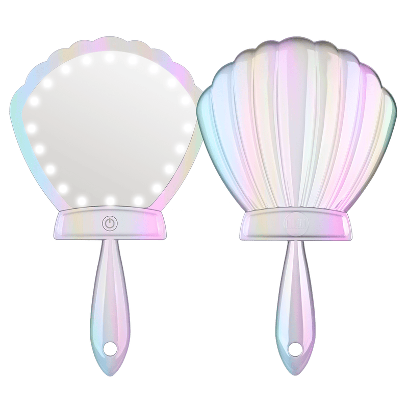 Lurella Cosmetics LED Shell Shock Mirror Handheld Mirror Black Iridescent,Gold,Rose Gold,Black,Pink,Green,Blue,Red