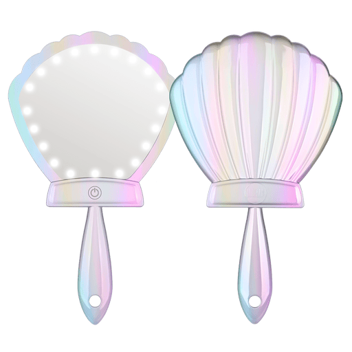Lurella Cosmetics LED Shell Shock Mirror Handheld Mirror Black Iridescent,Gold,Rose Gold,Black,Pink,Green,Blue,Red