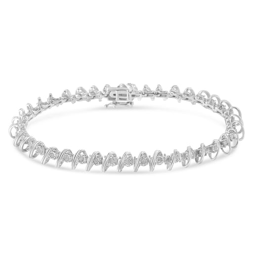 Bids.com .925 Sterling Silver 1/2 Cttw Diamond Miracle-Set 7" Tennis Bracelet (I-J Color, I3 Clarity) Bracelets White Smoke White.Sterling Silver / 7