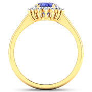 Bids.com 1.92 Carat Genuine Tanzanite and White Diamond 14K Yellow Gold Ring Rings White Smoke size 6.00,size 7.00,size 8.00