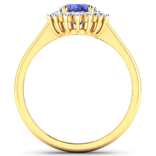 Bids.com 1.92 Carat Genuine Tanzanite and White Diamond 14K Yellow Gold Ring Rings White Smoke size 6.00,size 7.00,size 8.00