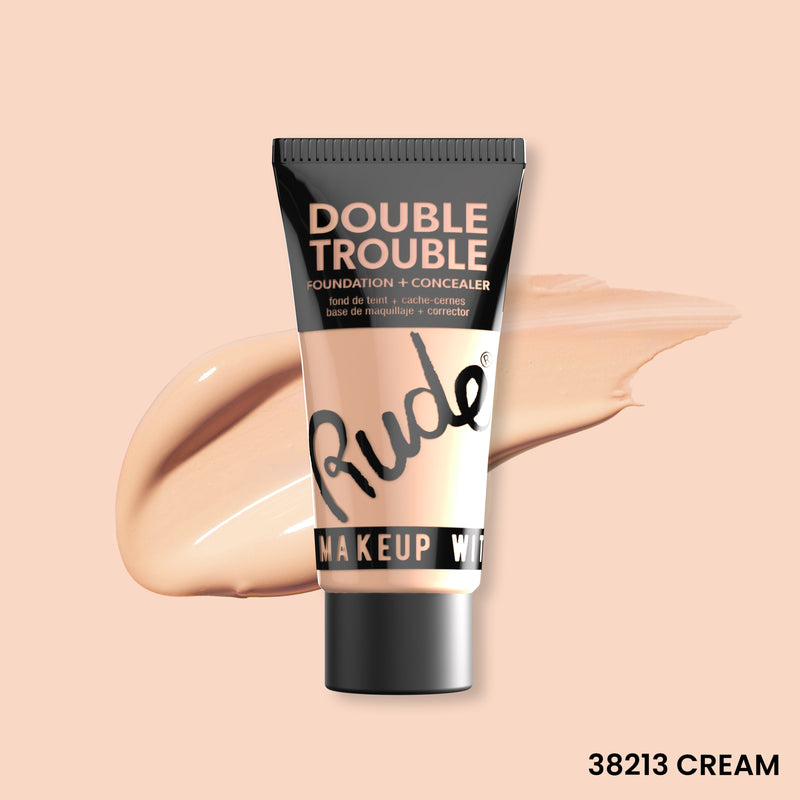 Rude Cosmetics Double Trouble Foundation and Concealer Foundation Peach Puff Cream 05