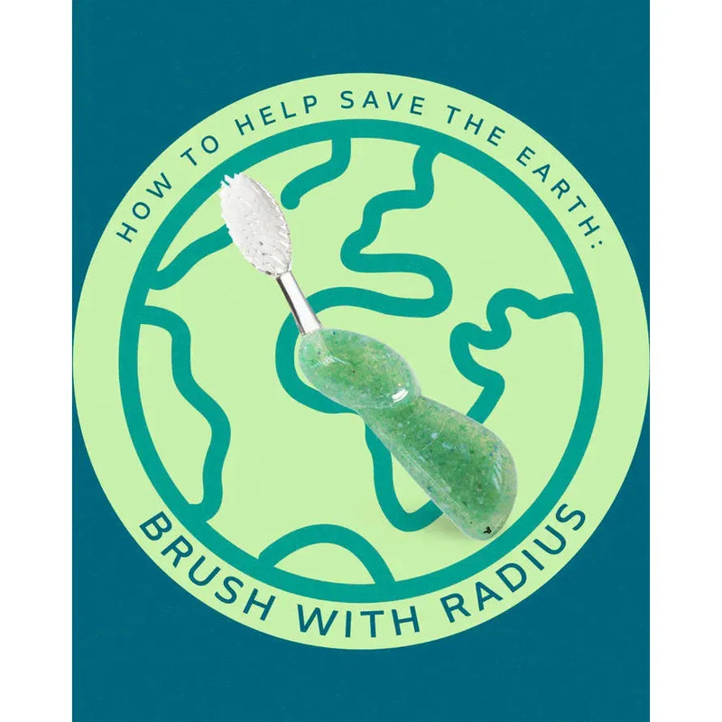 Radius Radius Big Brush Replaceable Soft Head Right Hand Toothbrush (Assorted Colors) Toothbrush Dark Cyan