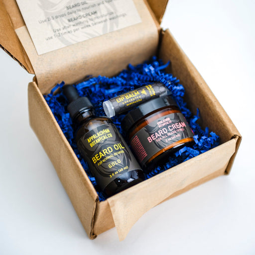 Appalachian Botanical Co. Beard Care Combo | Cream & Oil Shaving & Grooming Gift Set Dark Slate Gray Gold