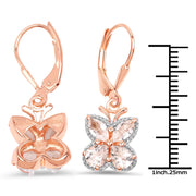 Bids.com 18K Rose Gold Plated 1.88 Carat Genuine Morganite .925 Sterling Silver Earrings Earrings White Smoke