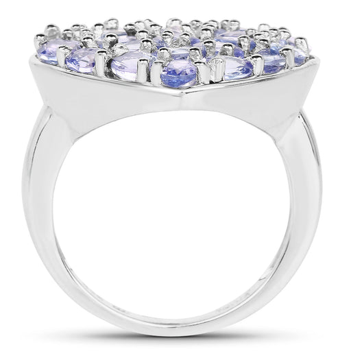Bids.com 3.96 Carat Genuine Tanzanite .925 Sterling Silver Ring Rings White Smoke size 6.00,size 9.00,size 7.00,size 8.00,size 5.00,size 10.00